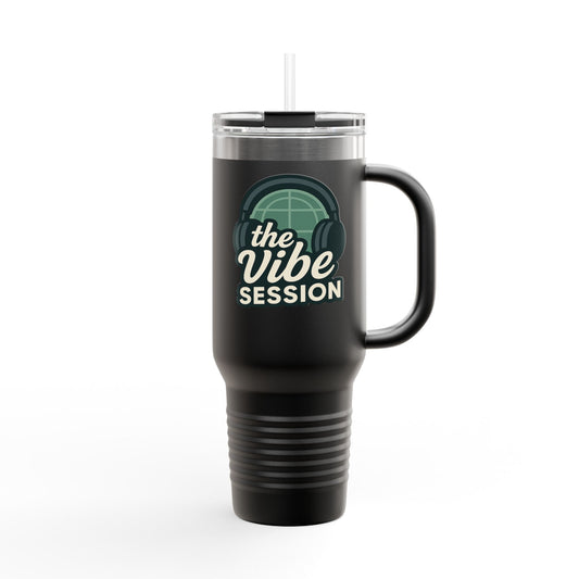 Vibe Session Insulated Travel Mug - 40oz, Travel Coffee Cup, Stainless Steel Mug, Personalized Gift, Music Lover Drinkware, Summer Hydration